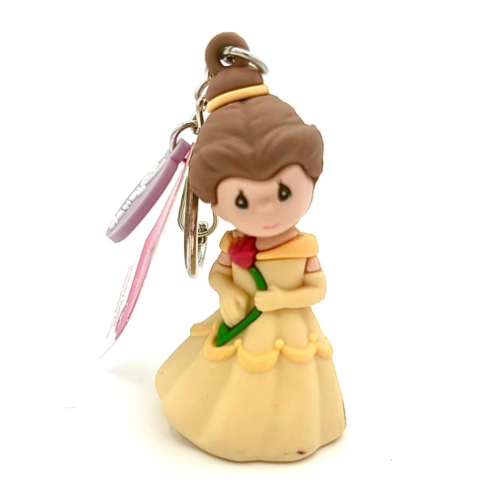 Precious Moments Disney Belle Backpack Clip Princess Keychain Rose NEW 239708